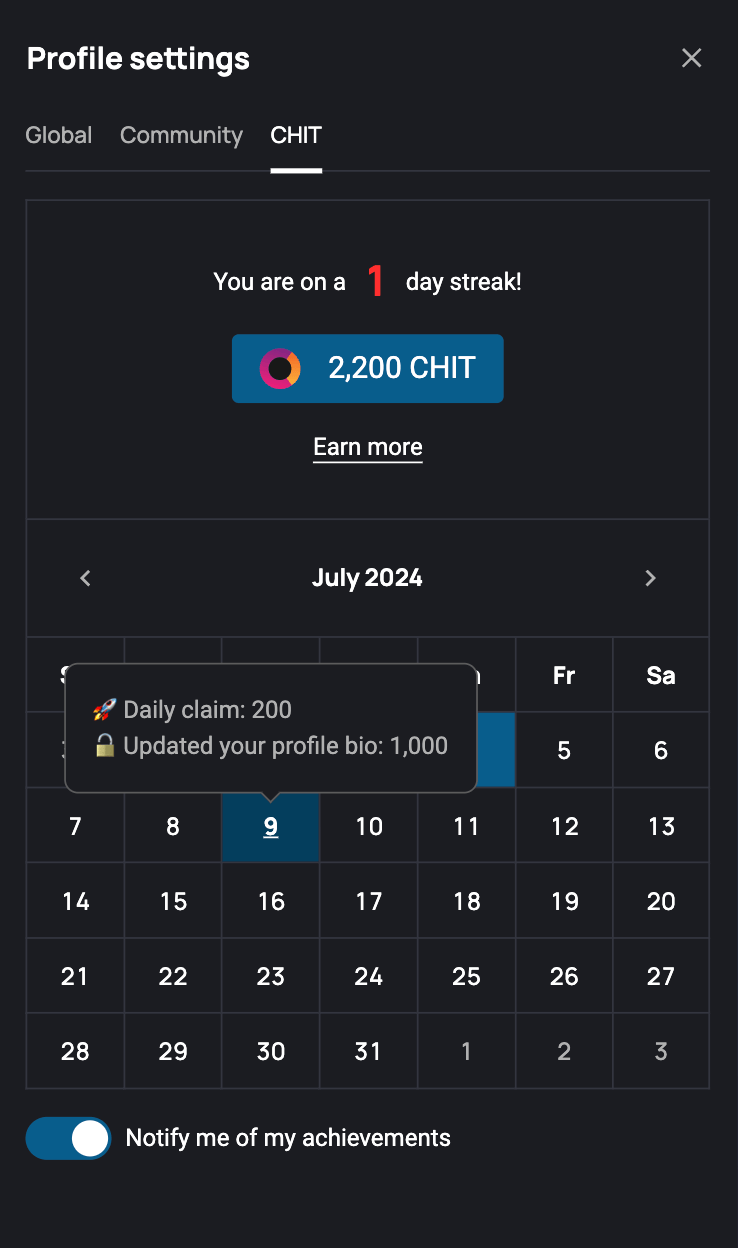 CHIT calendar